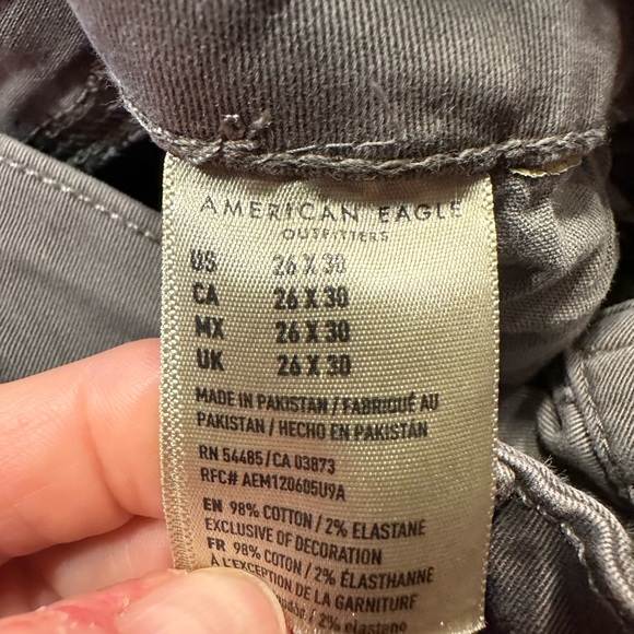 American Eagle Flex Soft Twill Skinny Grey Pant Men’s Size:26W x 30L - Picture 6 of 7